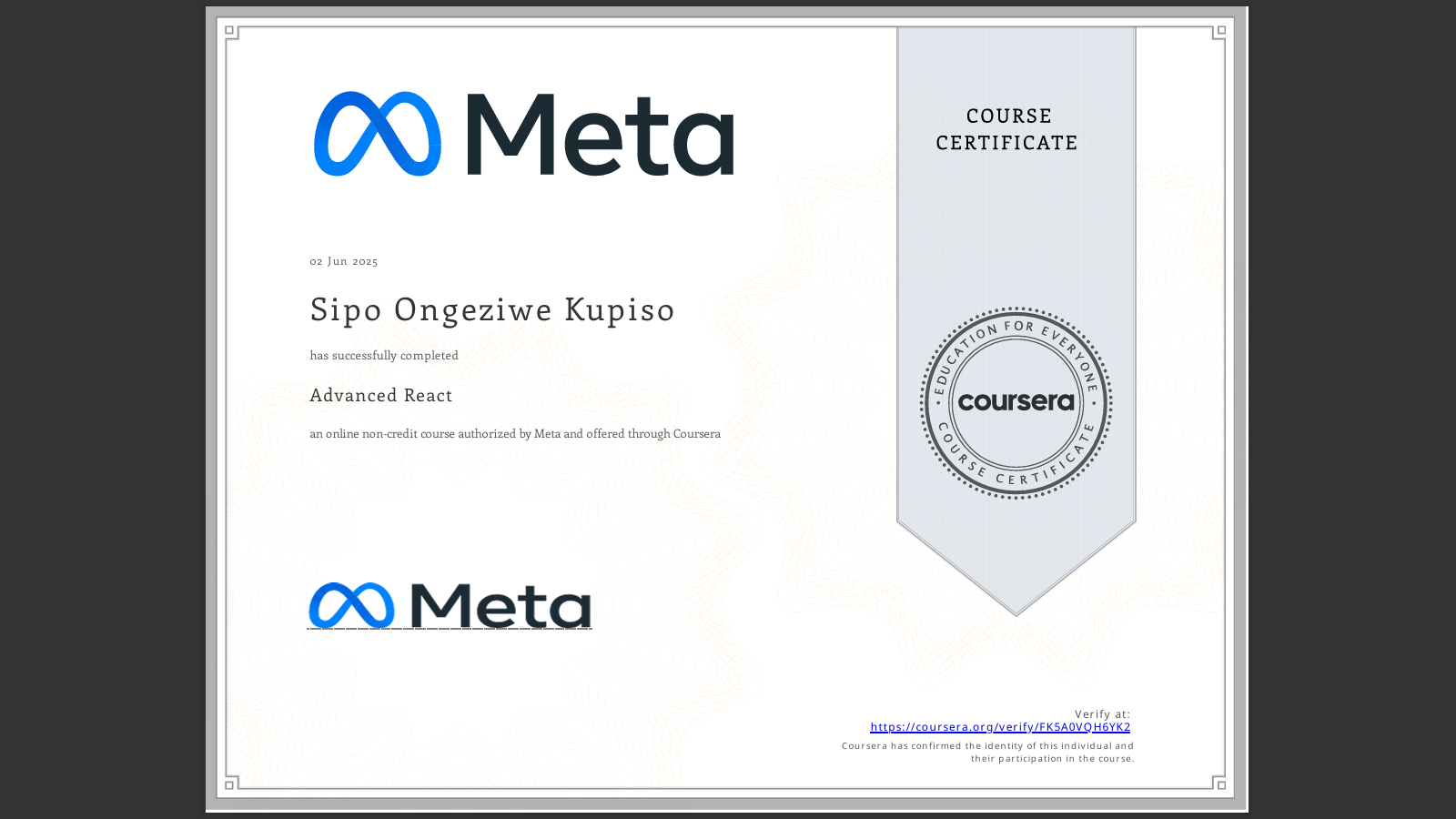Certificate 8